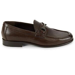 SAKS FIFTH AVENUE Raffia-Woven Riding Bit Loafer - BROWN US 9